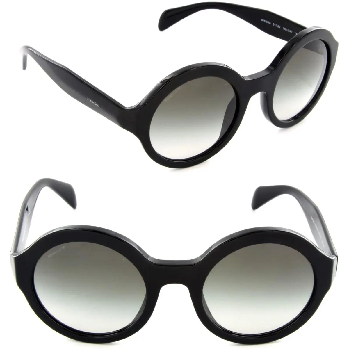 Prada Sunglasses Journal Spr 06Q 1AB-0A7 51mm Black / Grey Gradient Lens - Frame: Black, Lens: Grey Gradient