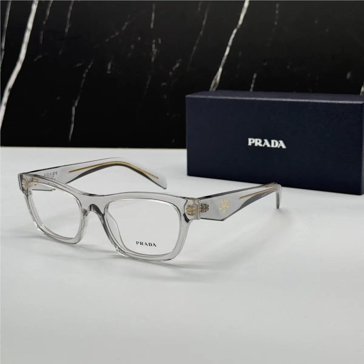 Prada PRB01V 12R1O1 Women Transparent Gray Vpr B01 12R1O1 Eyeglasses