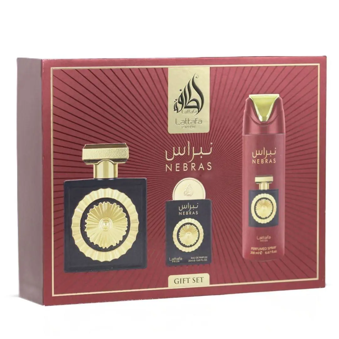 Lattafa Pride Nebras Gift Set Edp 3.4 oz 6.7 oz 0.67 oz