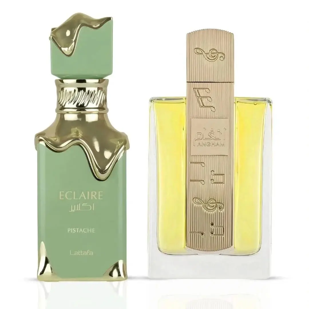 Eclaire Pistache Angham Eau de Parfum Sprays 100ml  Bundle by Lattafa