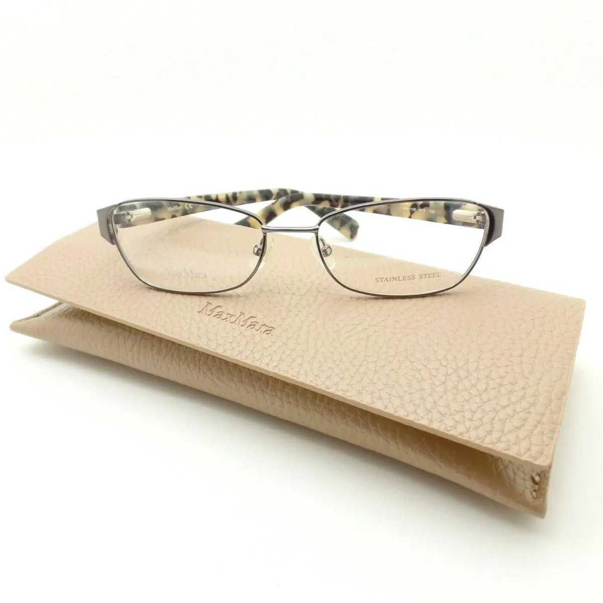 Max Mara MM 1150 R7Z Ruthenium Ivory Havana 53 Eyeglass Frame