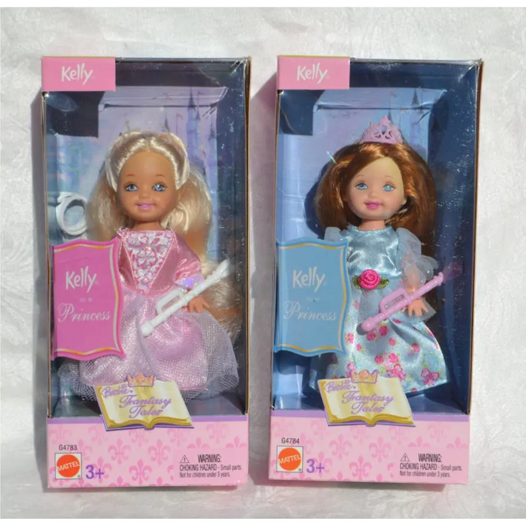 Kelly as a Princess Dolls Barbie Fantasy Tales Pink Gown Blue Gown 2004