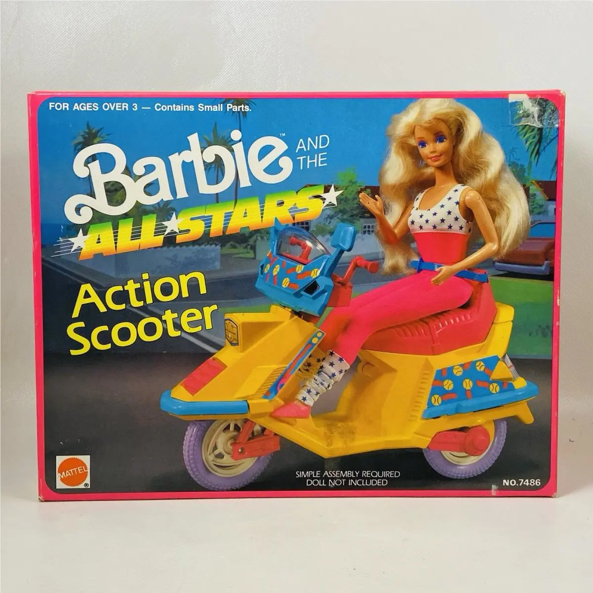 Barbie The All-stars Action Scooter Yellow Vintage 1989 Mattel 7486 Nrfb