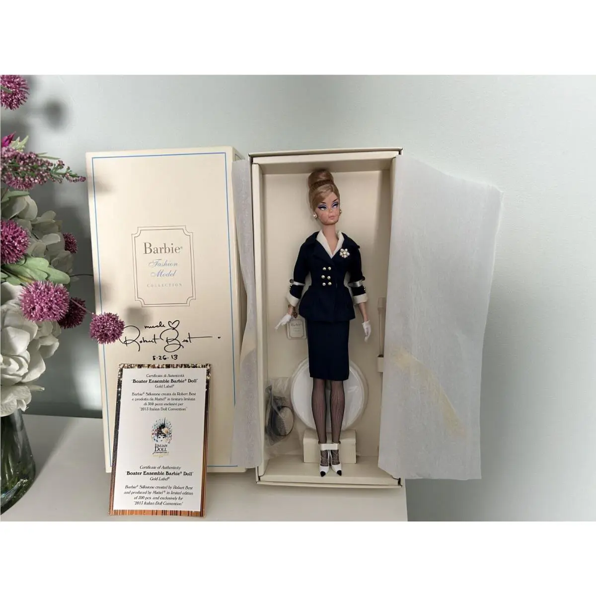 Boater Ensemble Barbie Blonde Italian Convention Nrfb 1 Of 300 Made Signed