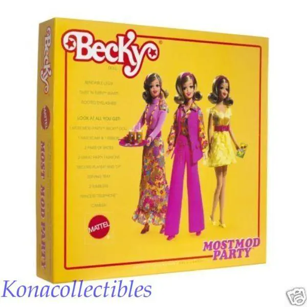 2009 Barbie Most Mod Party Becky Doll Giftset Accessories Galore