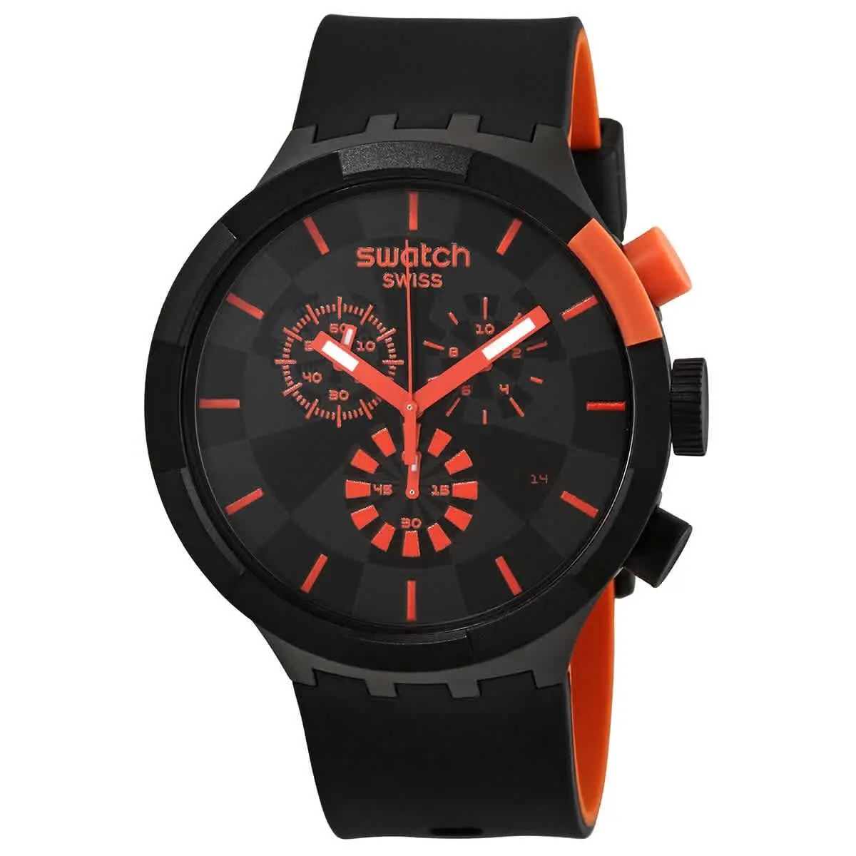 Swatch Checkpoint Red Chronograph Quartz Unisex Watch SB02B402