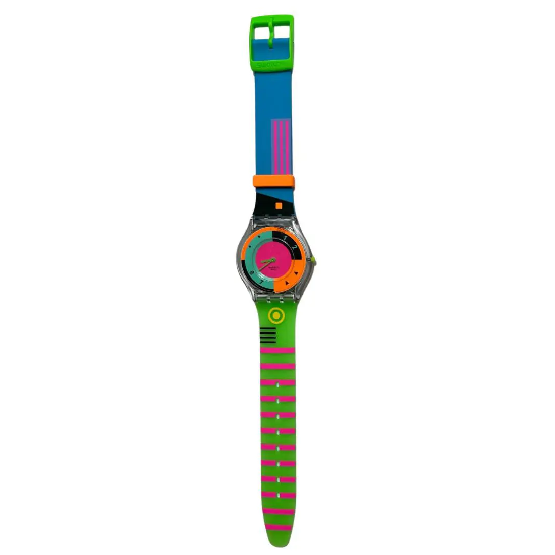 Swatch Unisex Neon Hot Racer Adjustable Analog Quartz Watch 34mm Multicolor