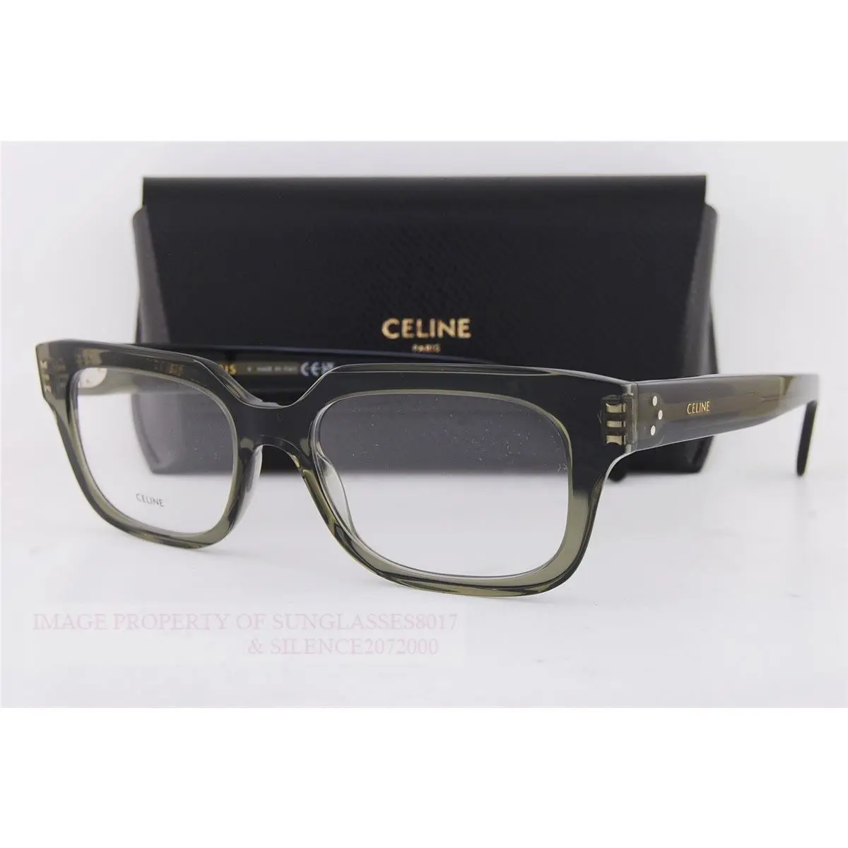 Celine Eyeglass Frames CL 50170I 096 Transparent Green For Women 53mm