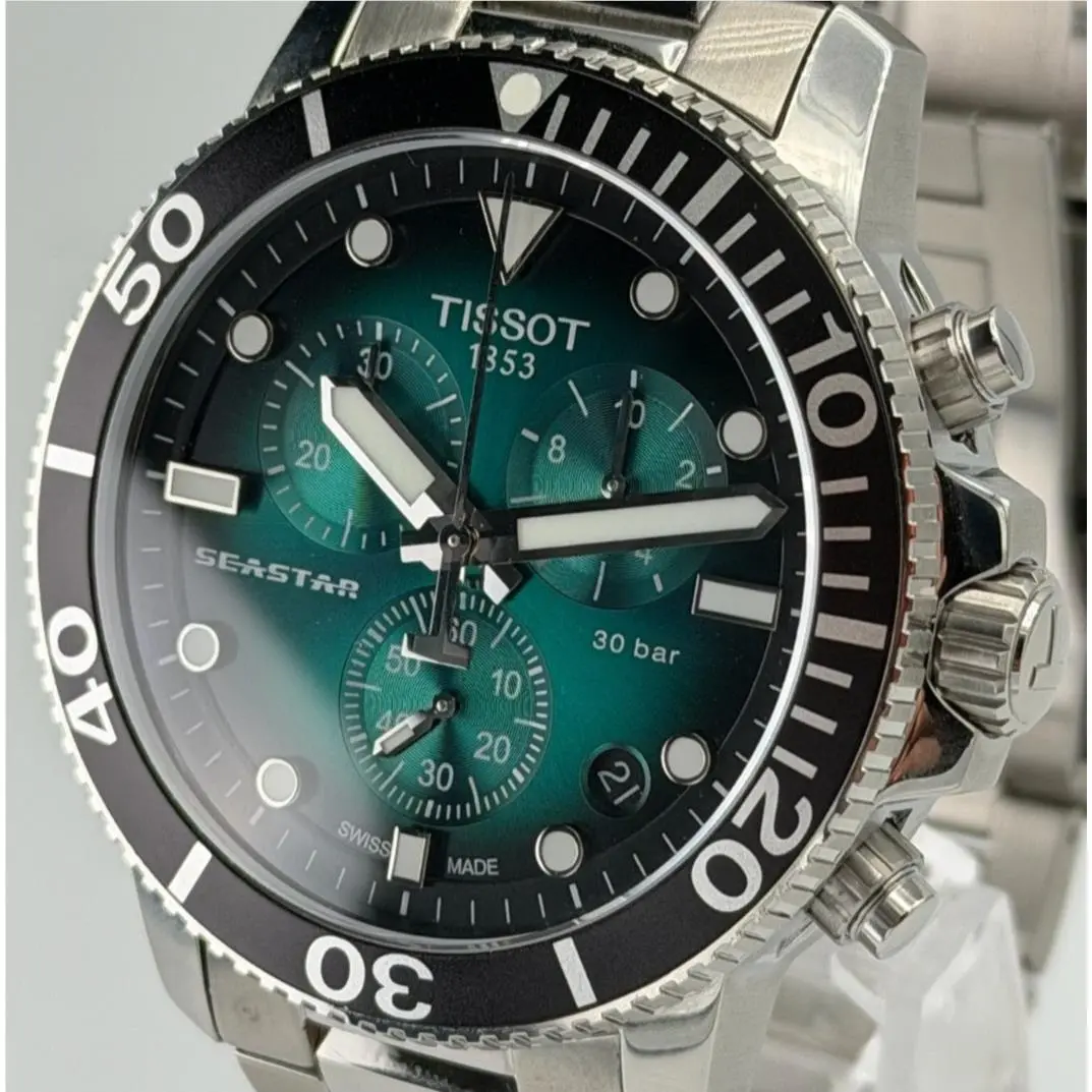 Tissot Seastar 1000 Chronograph Green Dial Men`s Watch T120.417.11.091.01
