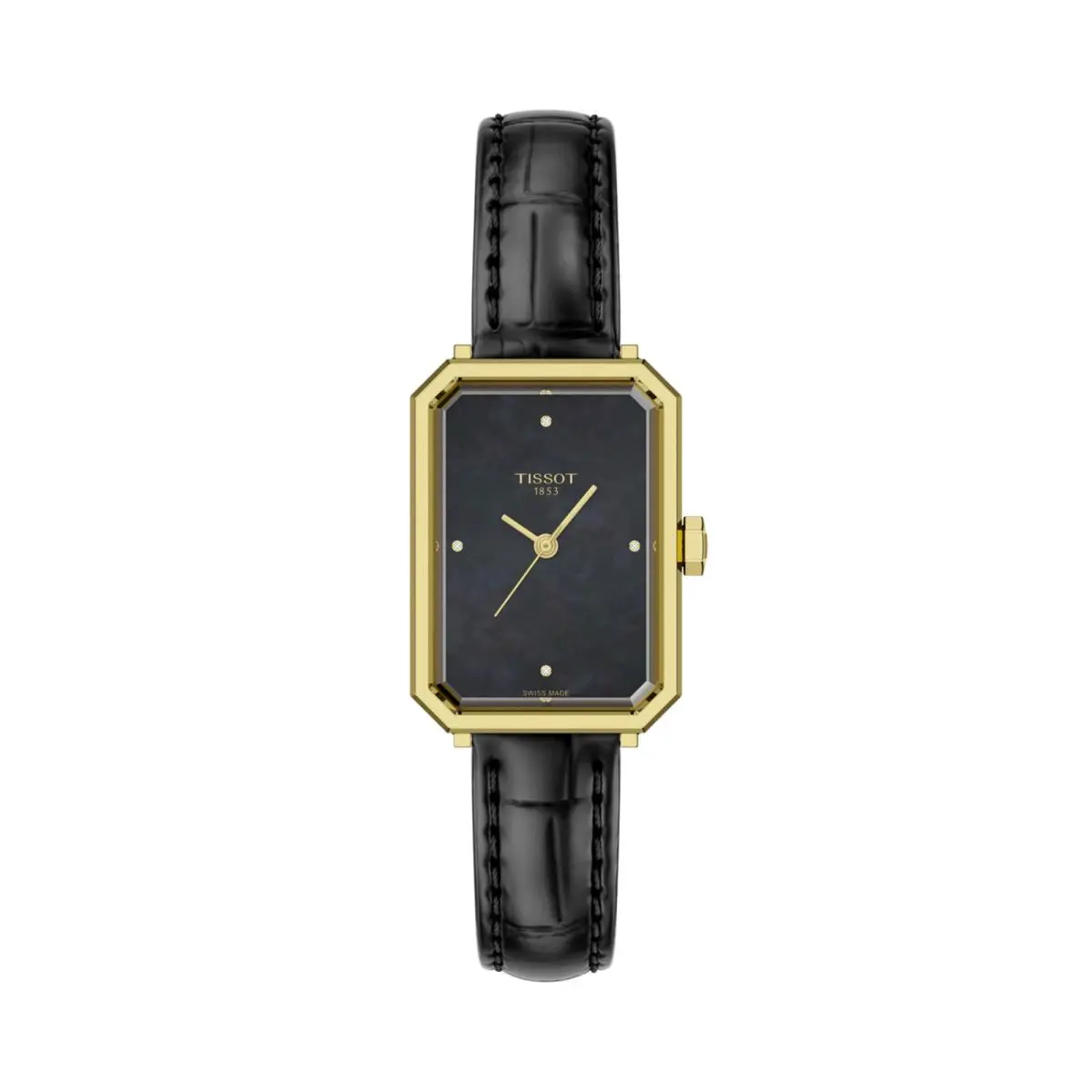 Tissot Srv 30mm Black Dial Black Leather Band Watch T1601103612600 - Dial: Black, Band: Black