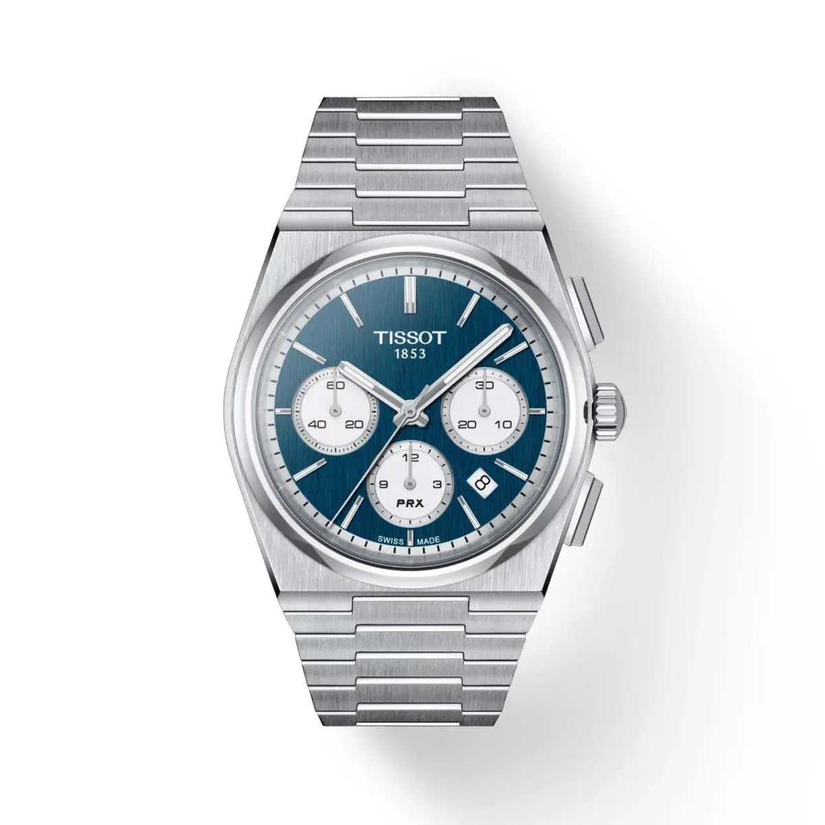 Tissot Prx 42mm Chronograph Blue Dial Stainless Steel Men`s Watch T1374271104100