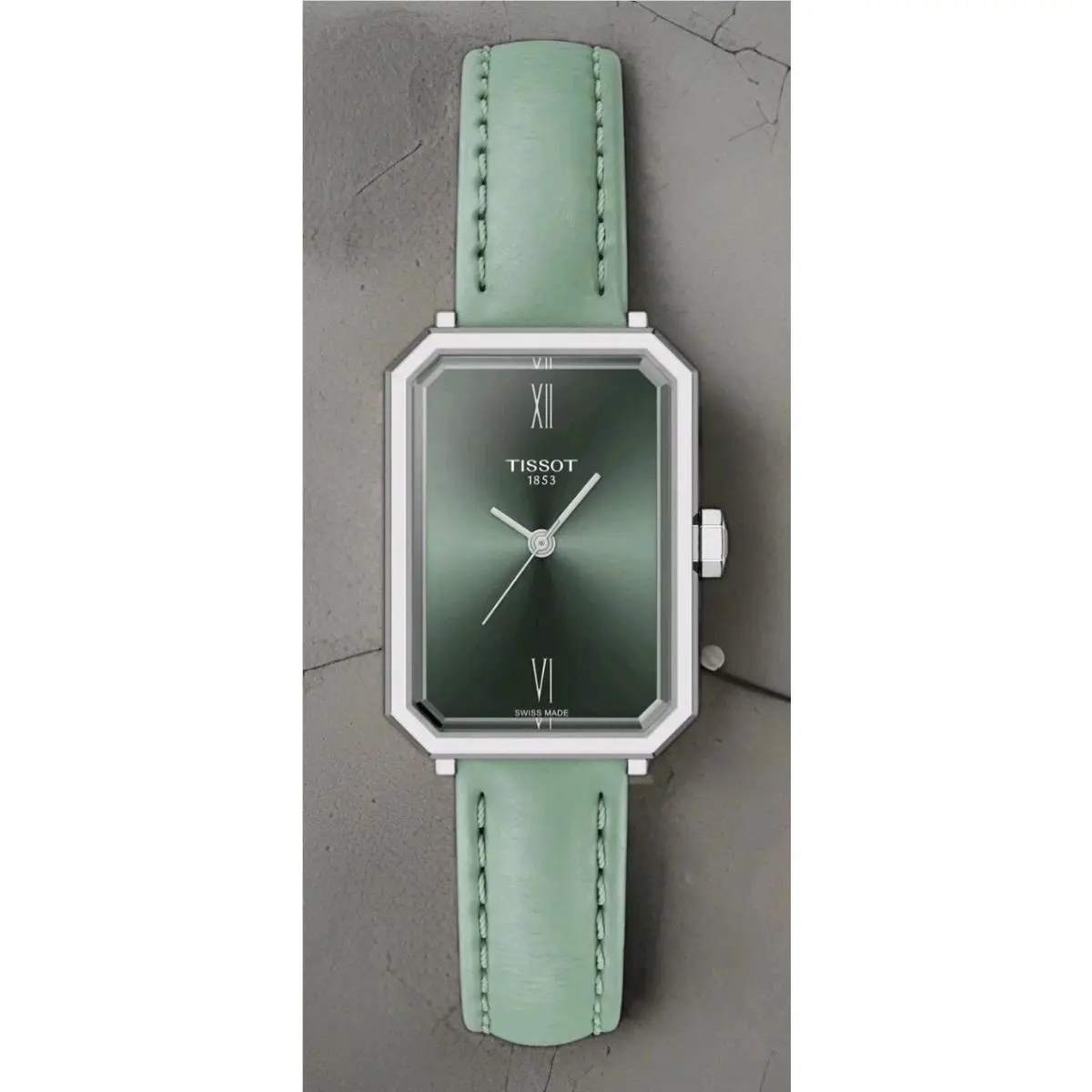 Tissot Srv 30MM Green Dial Leather Strap T160.110.16.093.00 - Dial: Green, Band: Green, Bezel: Silver