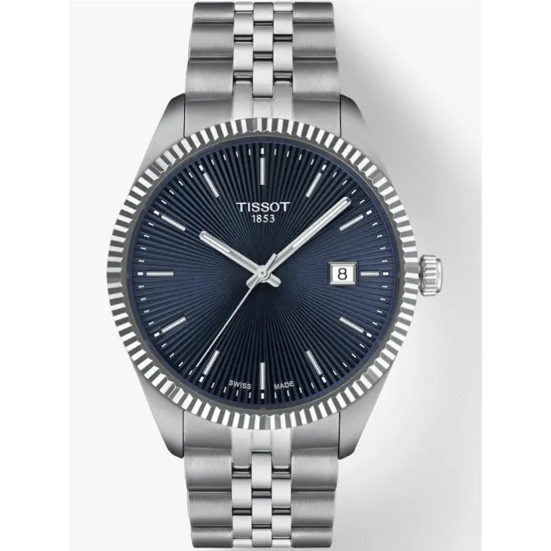 Tissot Ballade Blue Dial Silver 40mm Men`s Watch T1564101104100 - Dial: Blue, Band: Silver, Bezel: Silver
