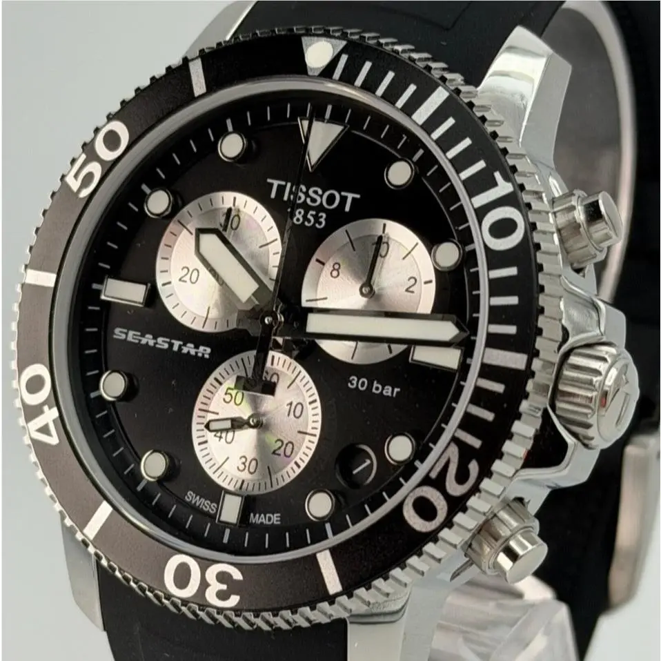 Tissot Seastar 1000 Chronograph Black/silver Dial Men`s Watch T120.417.17.051.00