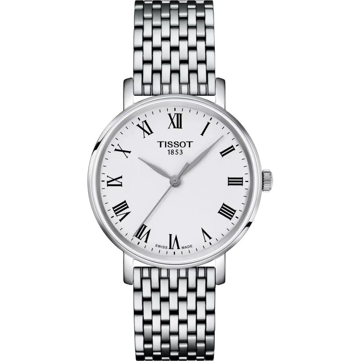Tissot Women`s Watch Everytime White Dial Silver Tone Bracelet T1432101103300 - Dial: White, Band: Silver