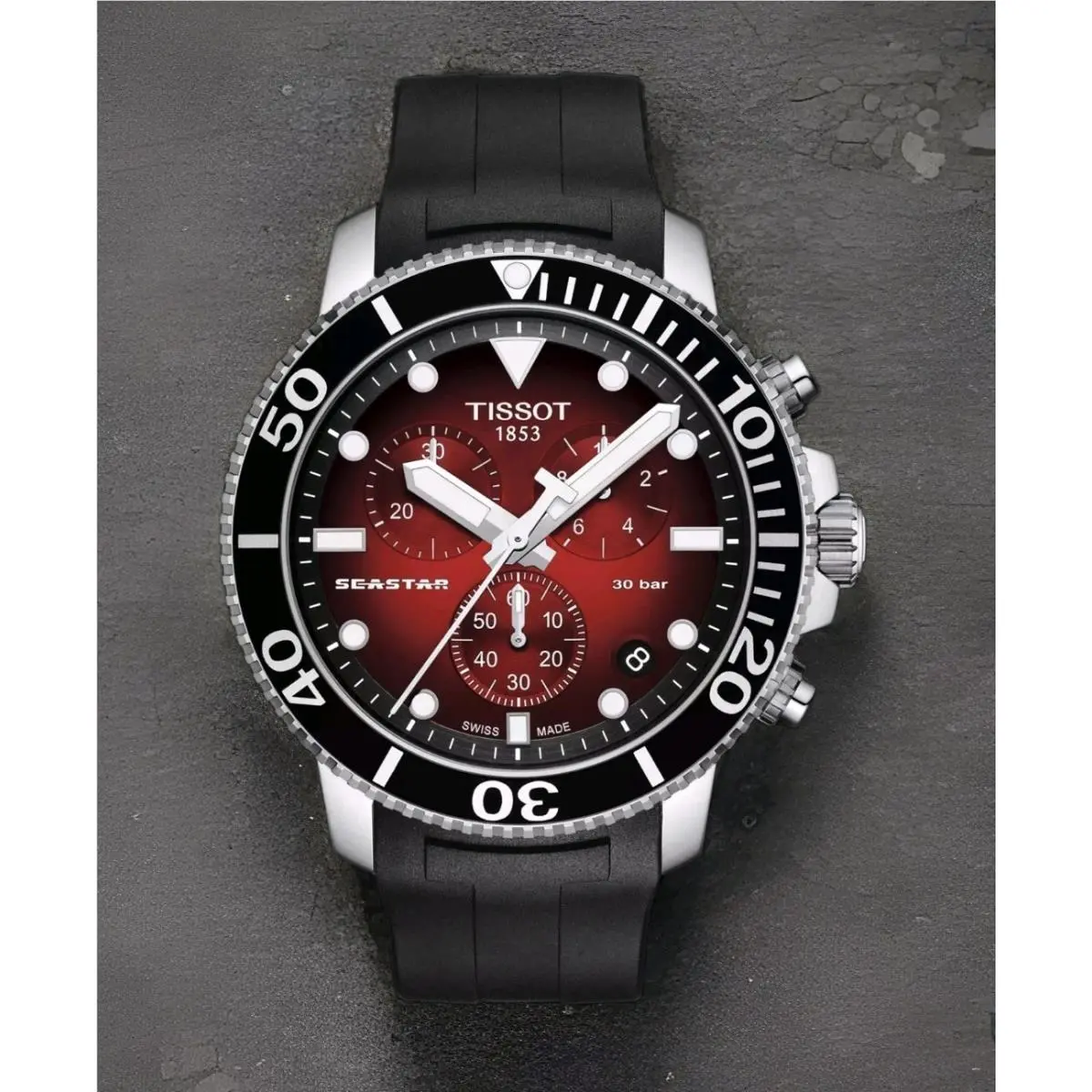 Seastar Red Gradient Dial Watch - T120.417.17.421.00 by Tissot
