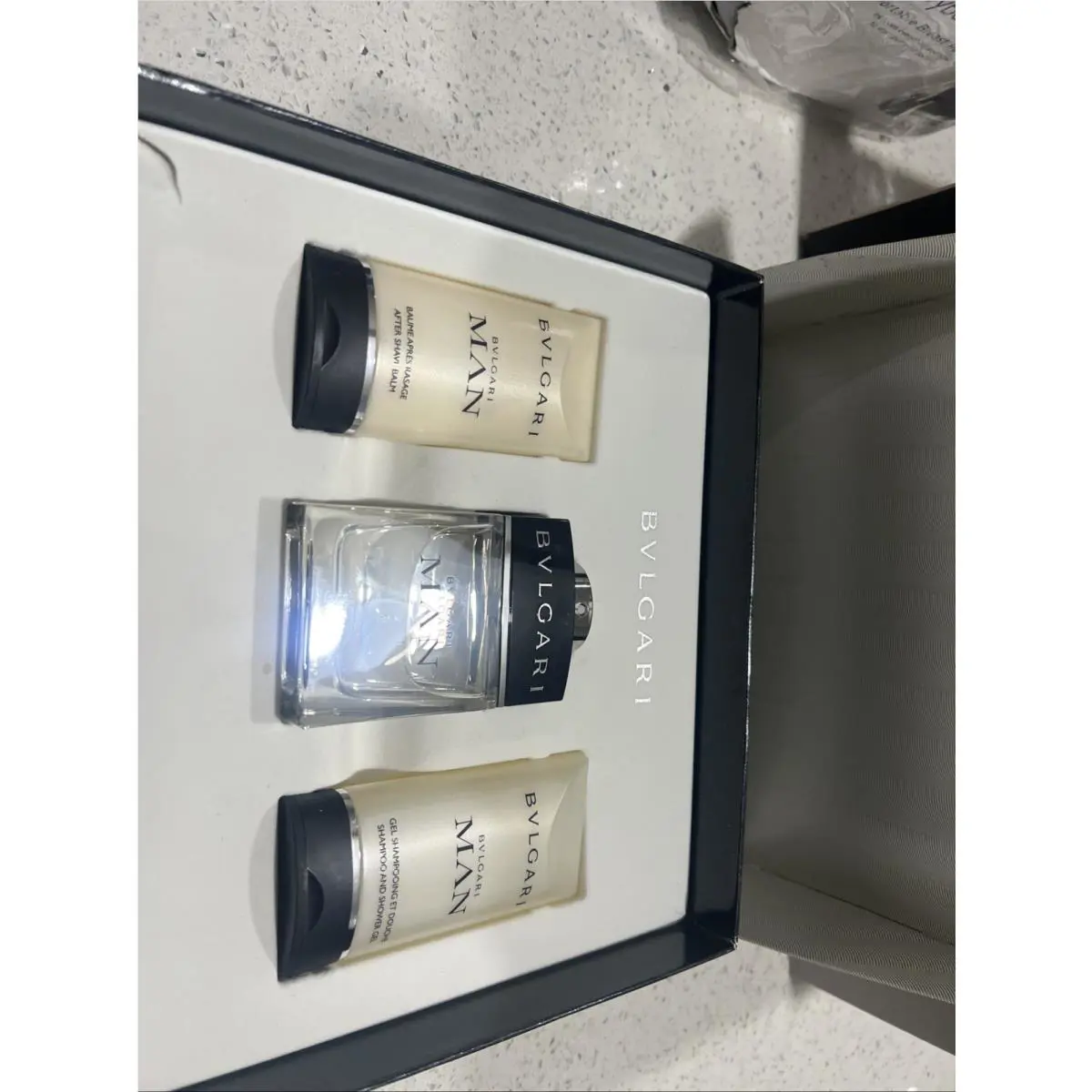 Set Bvlgari Man 2 oz Edt + 2.5 oz Shower Gel + 2.5 oz After Shave Balm For Men