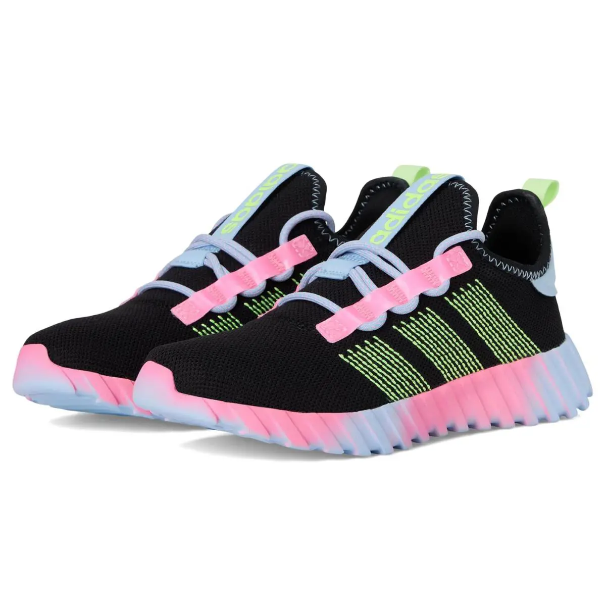 Children Unisex Adidas Kids Kaptir Flow Sportswear Shoes Little Kid/big Kid - Black/Yellow/Clear Sky