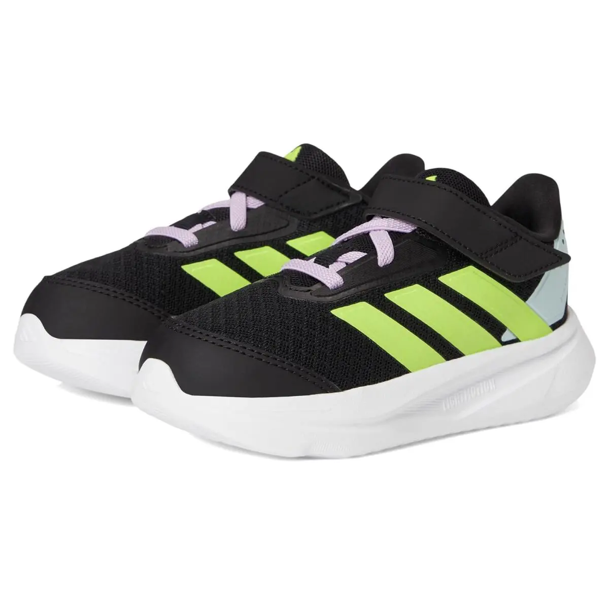 Adidas Kids Duramo SL 2.0 Elastic Lace Sportswear Shoes Toddler - Black/Yellow/Bliss Lilac