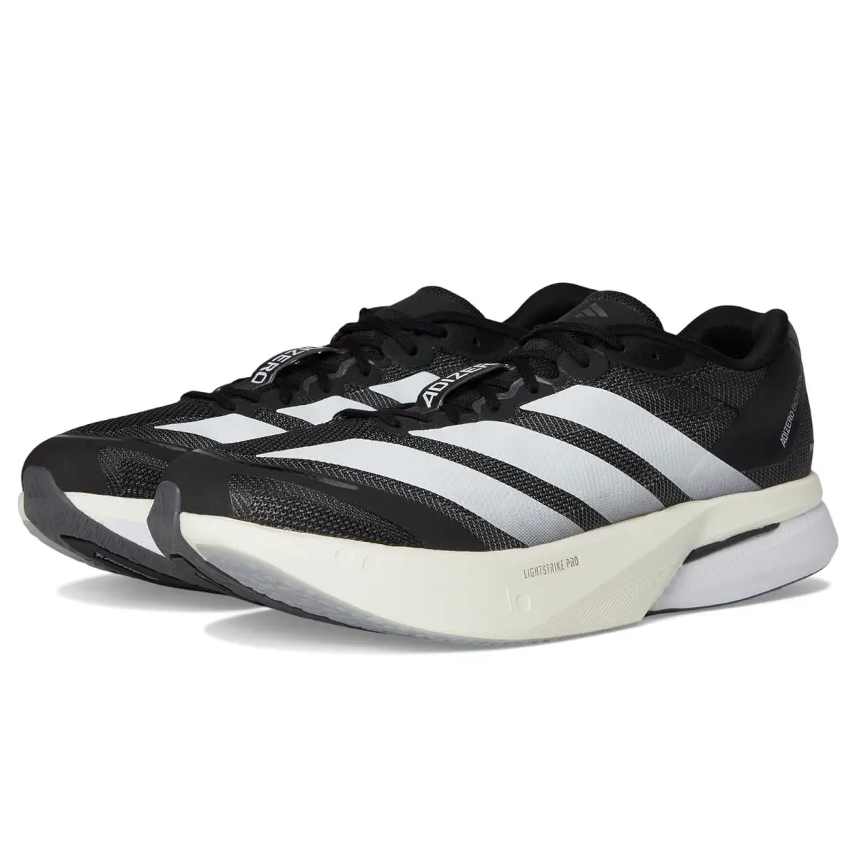 Man`s Sneakers Athletic Shoes Adidas Adizero Boston 13 Running Shoes - Black/White/Grey