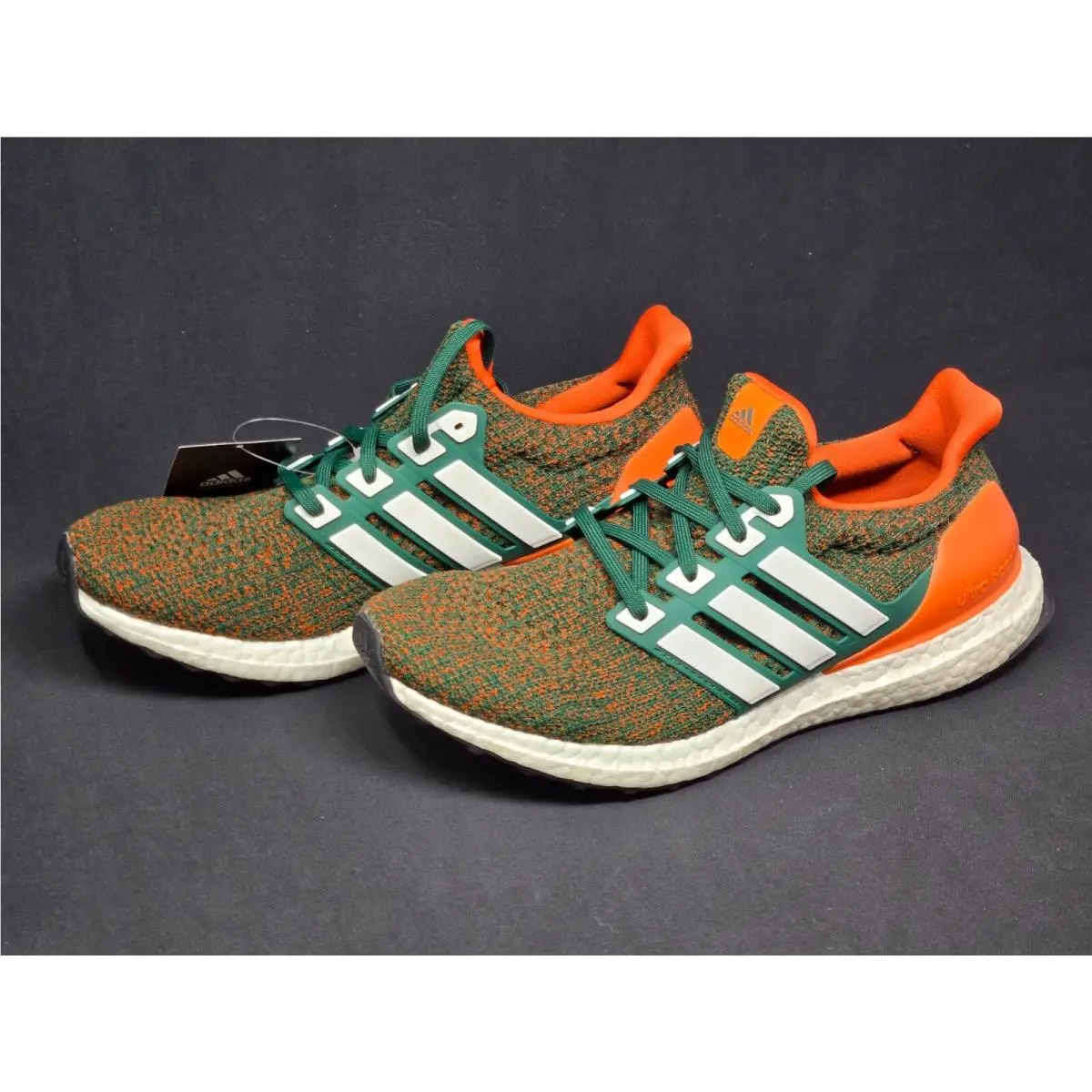 Adidas Ultra Boost 4.0 Men`s Multi Size White Orange Miami Hurricanes EE3702 Nby