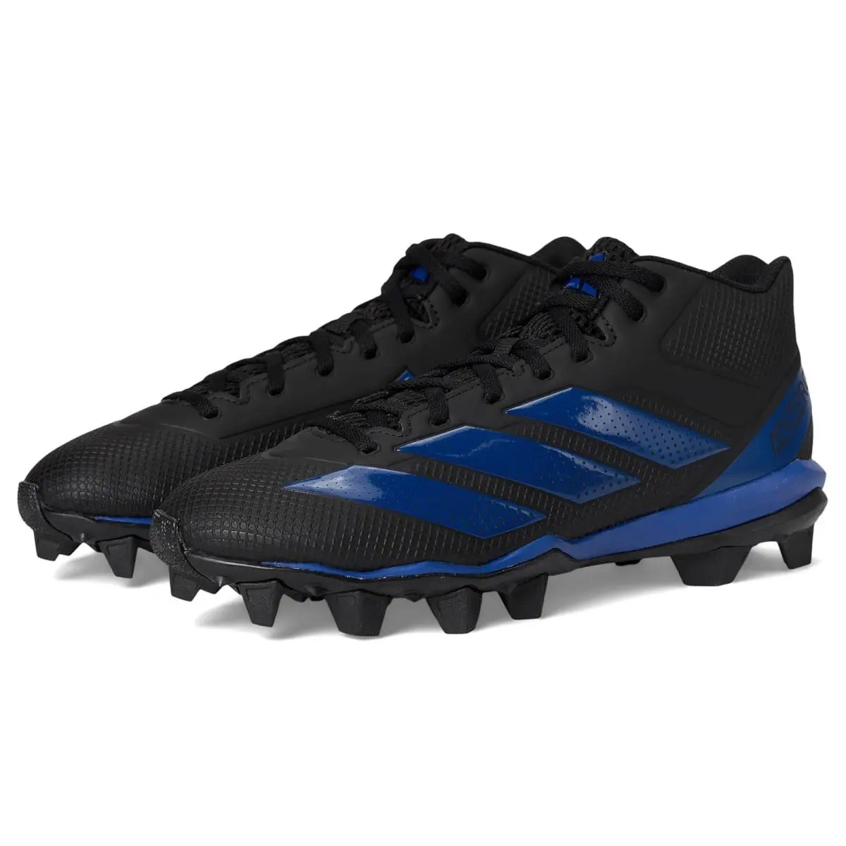 Man`s Shoes Adidas Adizero Impact.2 Molded Rubber Football Cleats - Black/Team Royal Blue/Black