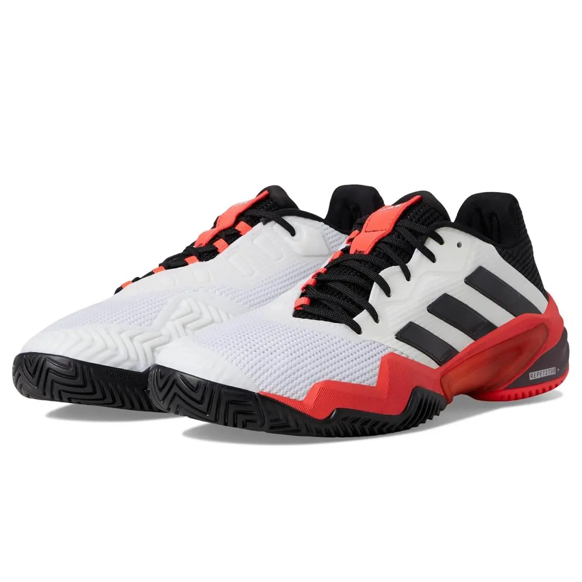 Man`s Sneakers Athletic Shoes  Barricade 13 Tennis Shoes White/Black/Lucid Red by Adidas