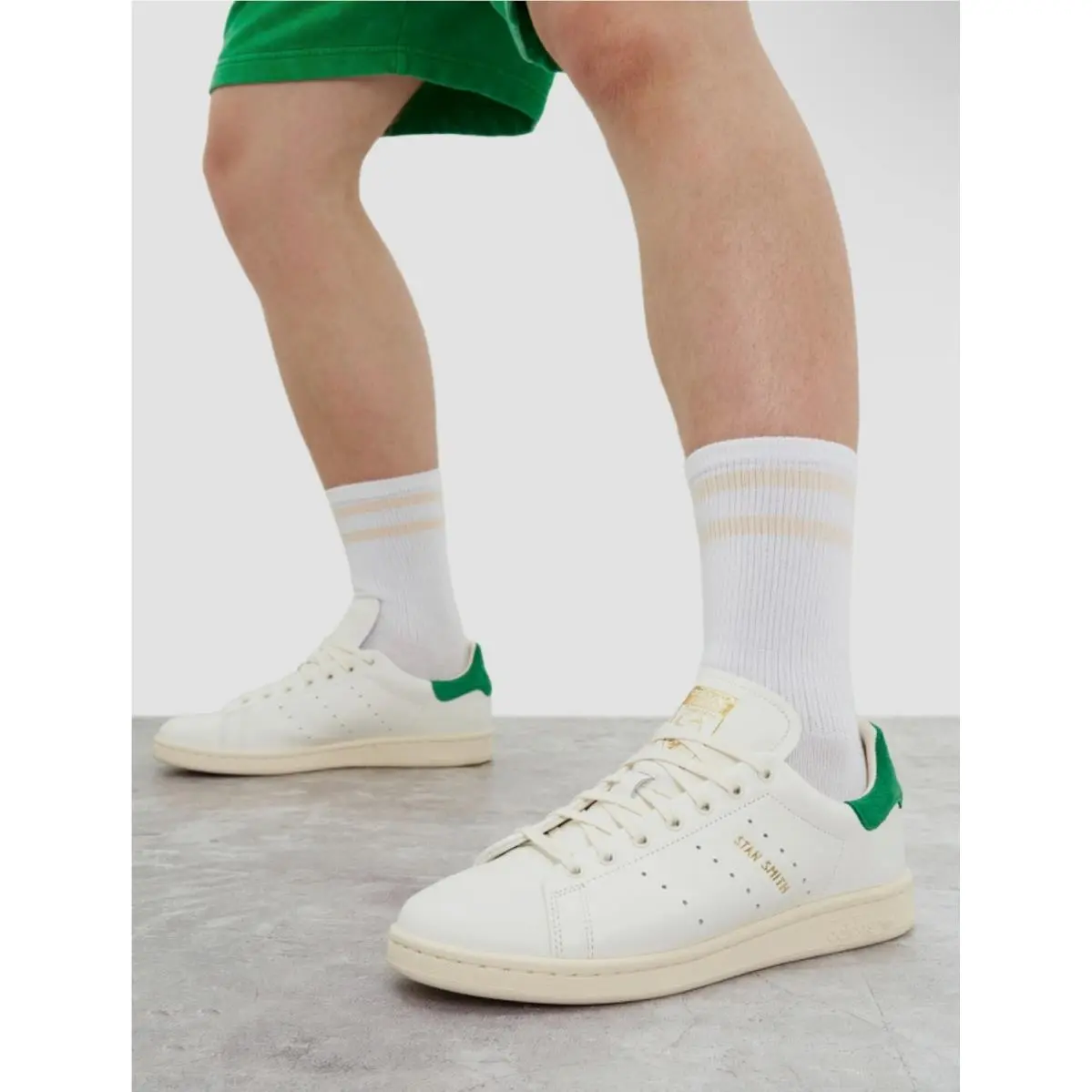 Adidas Originals Stan Smith Lux Unisex White Green Versatile Sneakers IF8844