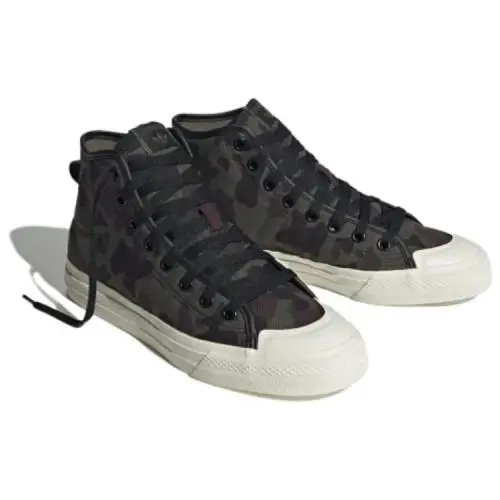 Adidas Nizza Hi RF HQ8536 Sneakers Men`s Green Camo Round Toe Lifestyle Shoes