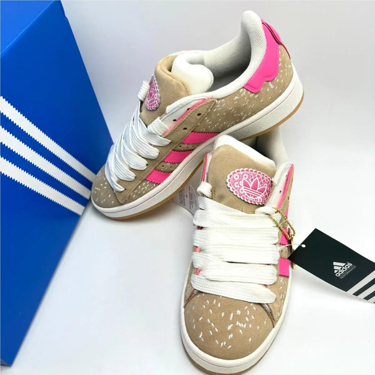 Adidas shoes - Campus Double 00s - Campus Double - JQ2103 - Warm Sandstone/Lucid Pink/Off White 6