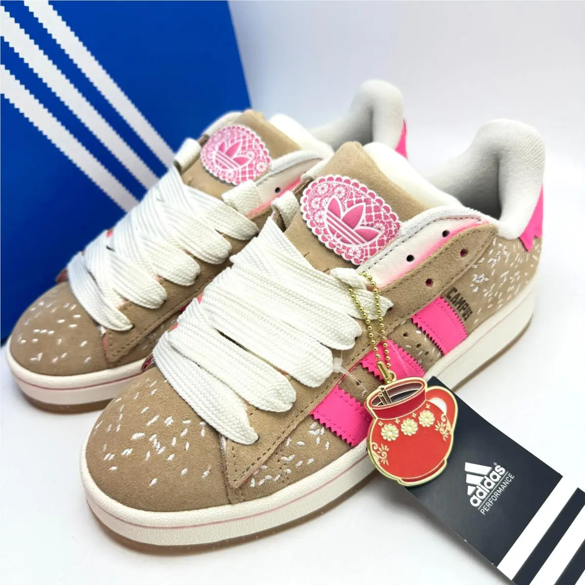 Adidas shoes - Campus Double 00s - Campus Double - JQ2103 - Warm Sandstone/Lucid Pink/Off White 7