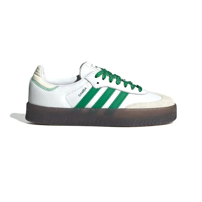 Womens Adidas Samba E White Green Sneakers Shoes