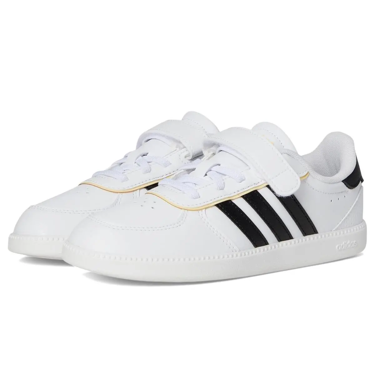 Children Unisex Shoes  Kids Breaknet Sleek Shoes Little Kid White/Black/Orange Tint by Adidas