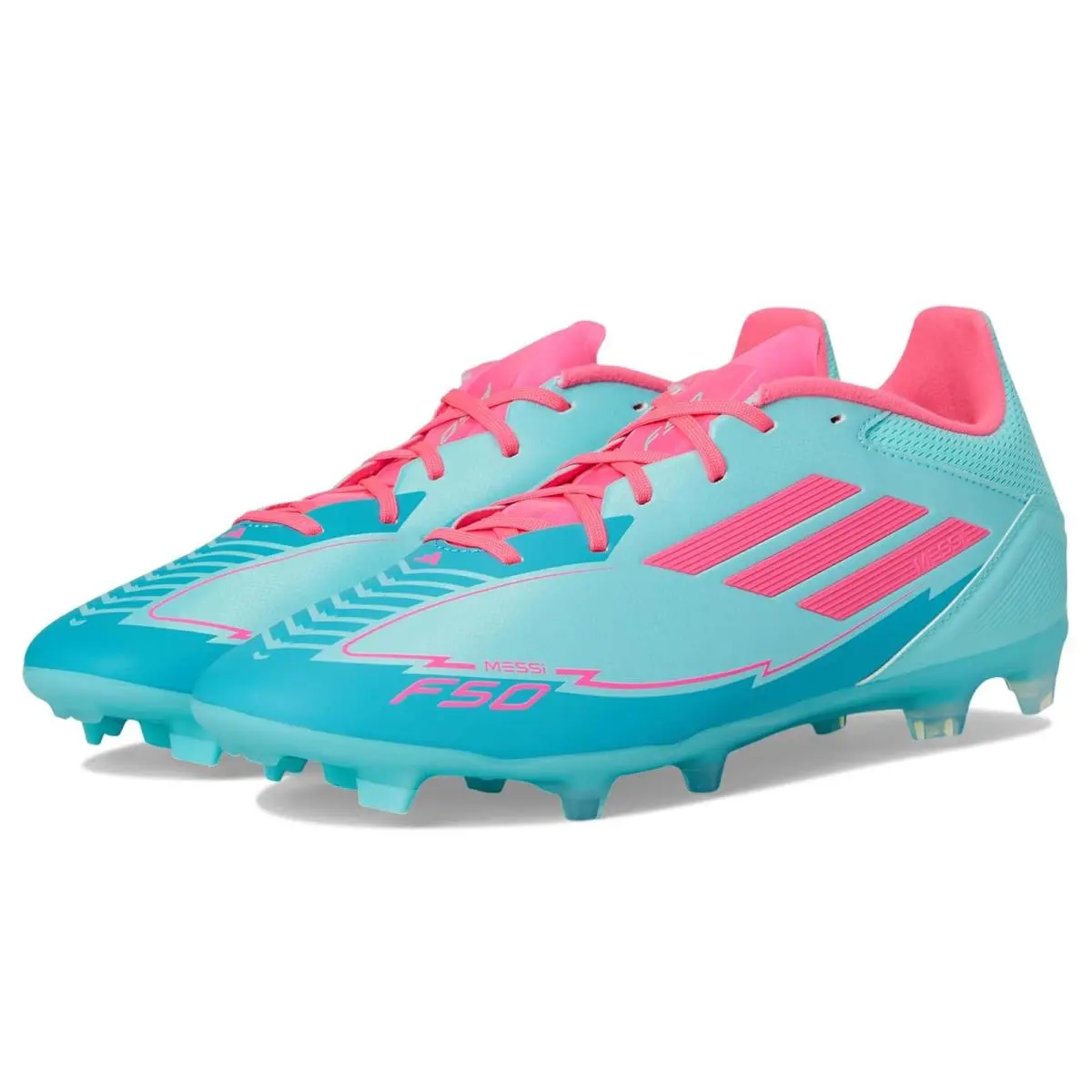 Unisex Shoes Adidas F50 League Messi Firm Ground/multi Ground Soccer Cleats - Flash Aqua/Lucid Pink/Lucid Cyan