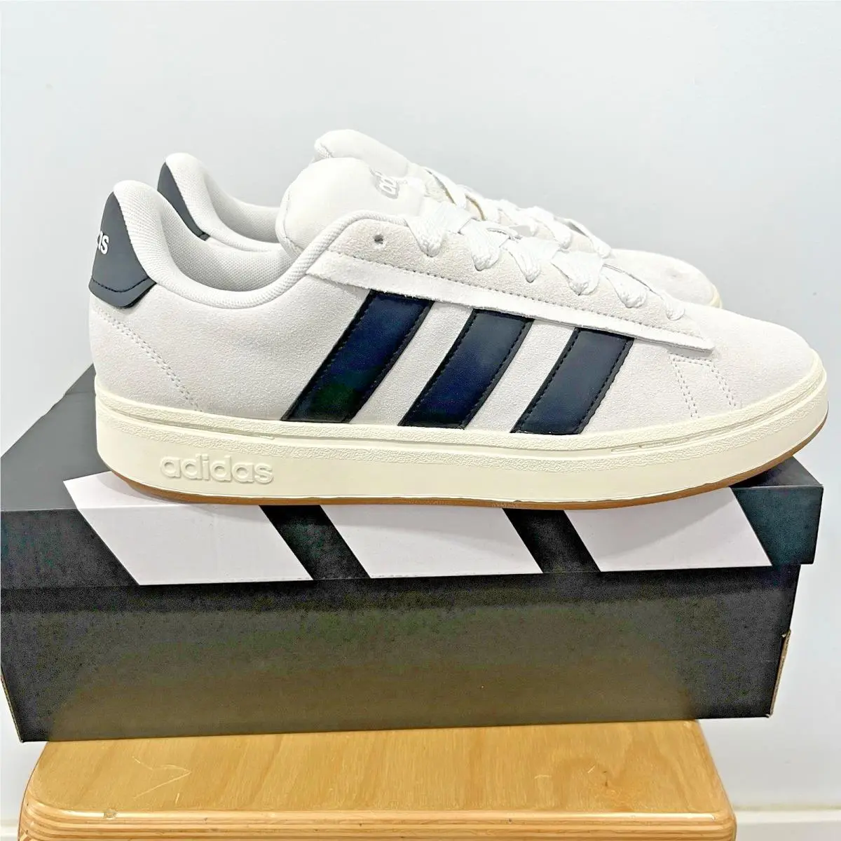 Adidas Men`s Grand Court Alpha `crystal White Black` Shoes JR0544 Mens Size 11.5