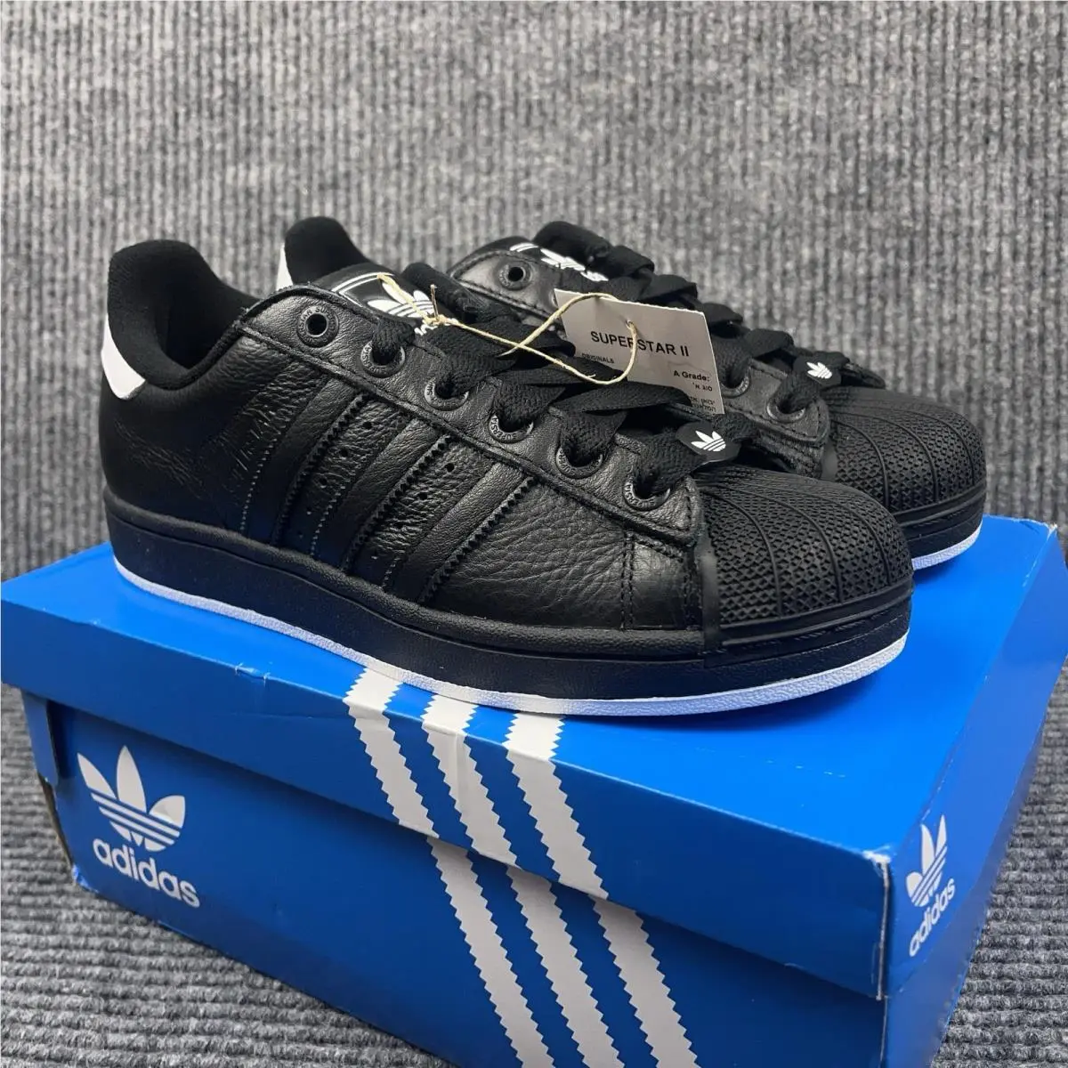 Adidas Originals Superstar II 2 Core Black White Men`s 8 Casual Shoes JR0029