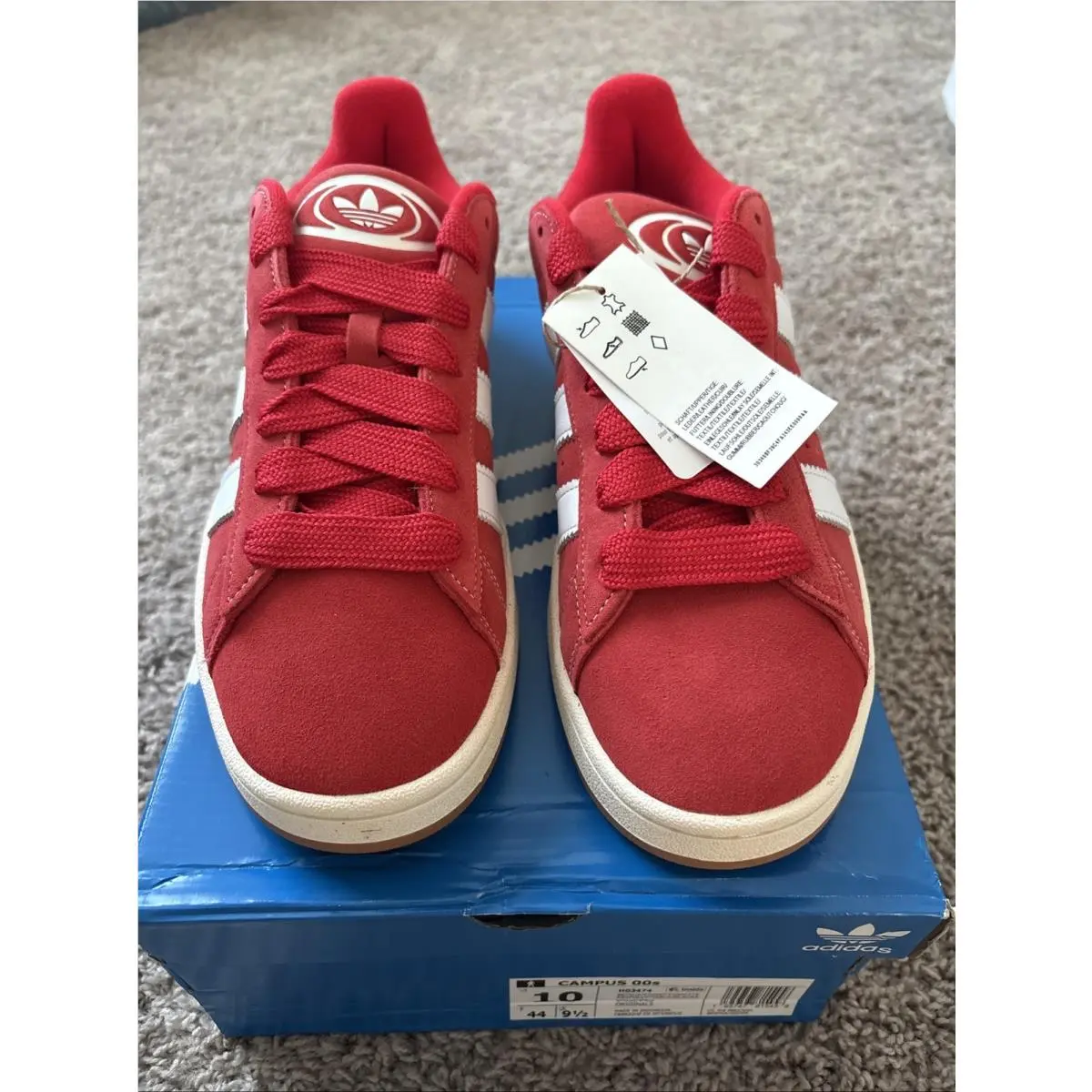 Adidas Campus 00s Scarlet Gum Red White Suede Sneakers H03474 Men’s Size 10