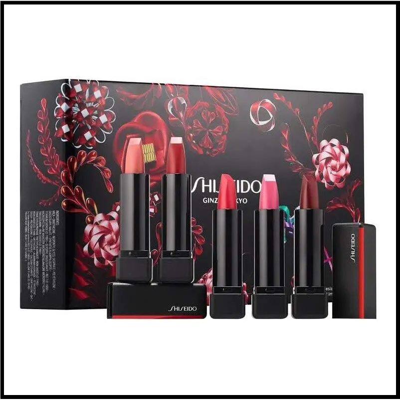 Shiseido Ribbonesia Modern Matte Powder Lipstick 5pc Deluxe Mini Set Kit Ltd Ed