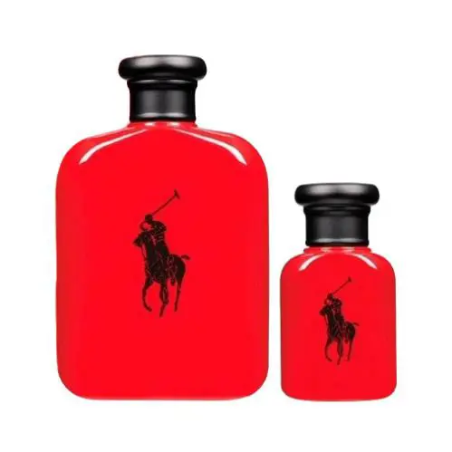 Polo Red by Ralph Lauren For Men Gift Set: 4.2 oz Edt Spray + 1.36 oz Edt Spray