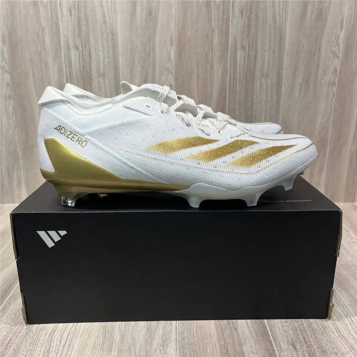 Adidas Adizero Electric White Gold Football Cleats IE4381 Men’s Size 9.5