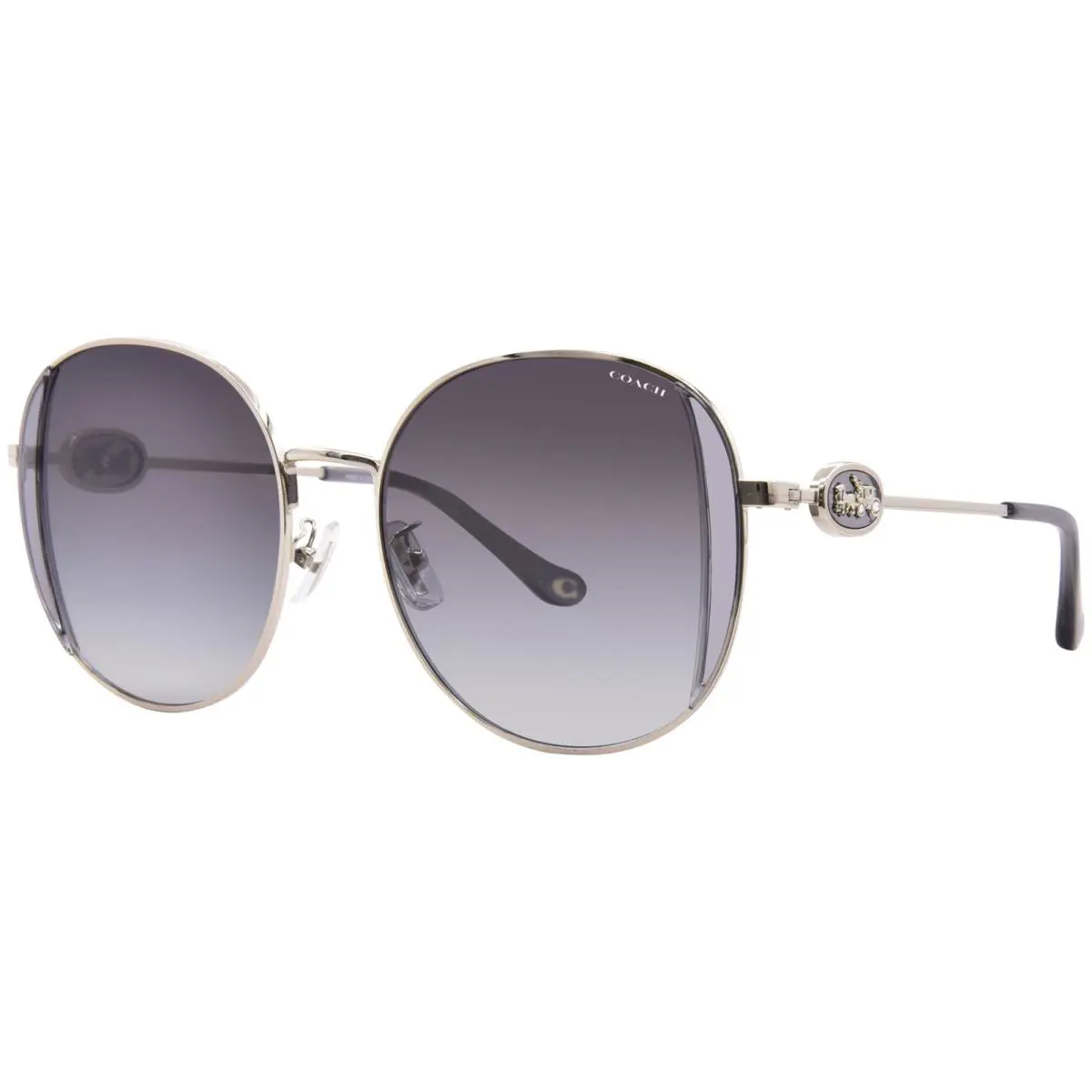 Coach HC7176B 90053C Sunglasses Women`s Shiny Light Gold/smoke/grey 54mm