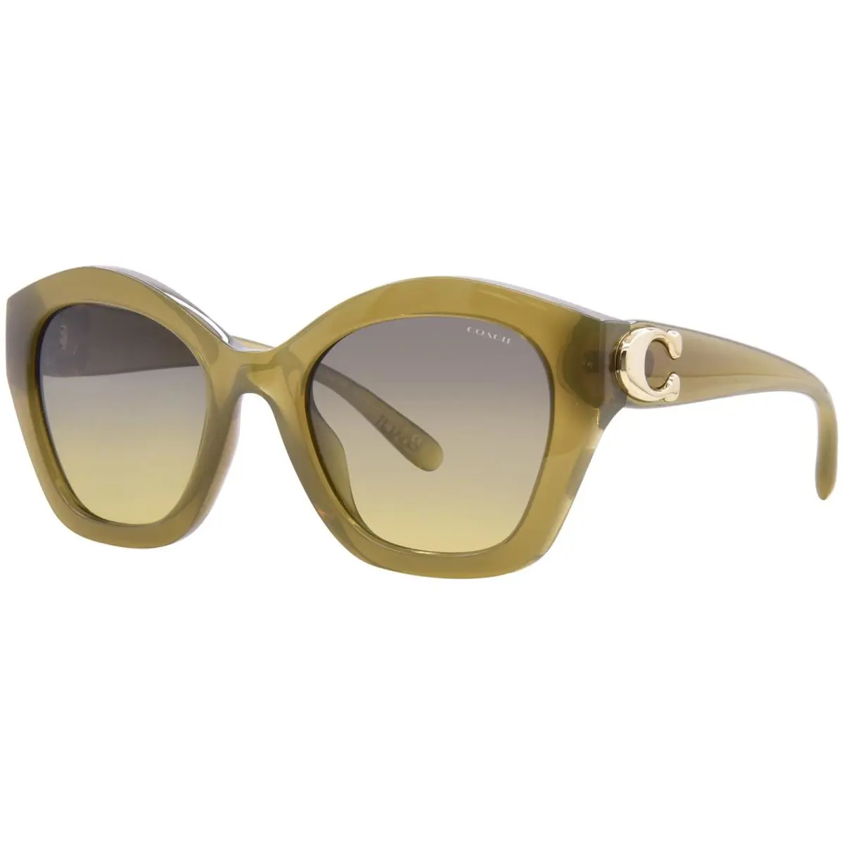 Coach HC8421U 5872L0 Sunglasses Women`s Milky Olive/grey Olive Gradient 54mm