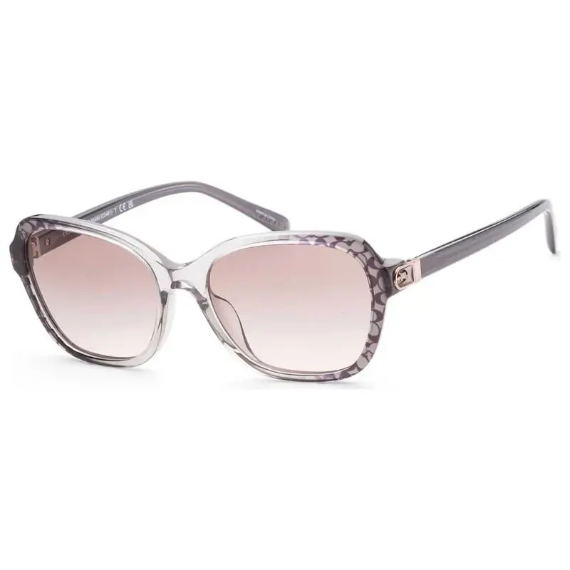 Coach Woman Irregular Sunglasses HC8349U 57103B Grey Gradient/grey Pink 56mm