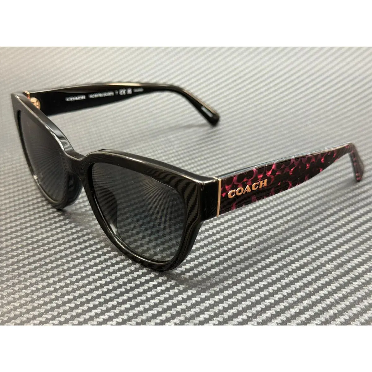 Coach HC8379U 5002T3 Black Grey Gradient Polarized Women`s 54 mm Sunglasses