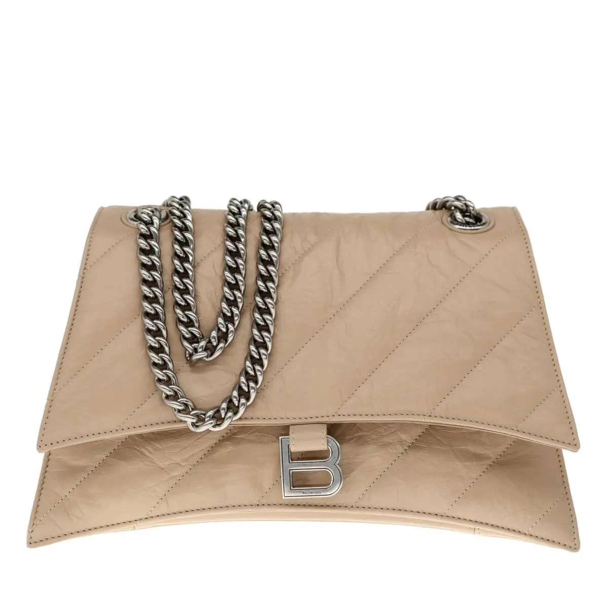 Balenciaga Crush Medium Chain Shoulder Bag Quilted Leather