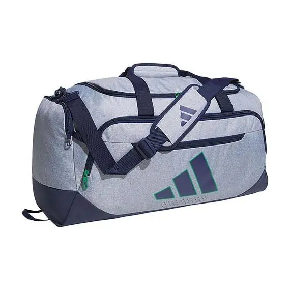 Adidas Defender 5 Medium Duffel Bag Twill Grey/dark Blue/semi Court