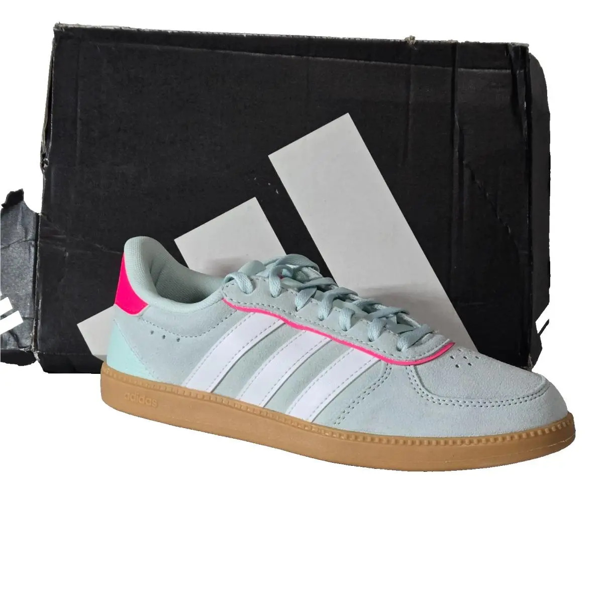Adidas Youth Kids Unisex Sneakers Shoes Sz 4.5 Mint Green Pink Breaknet Sleek J