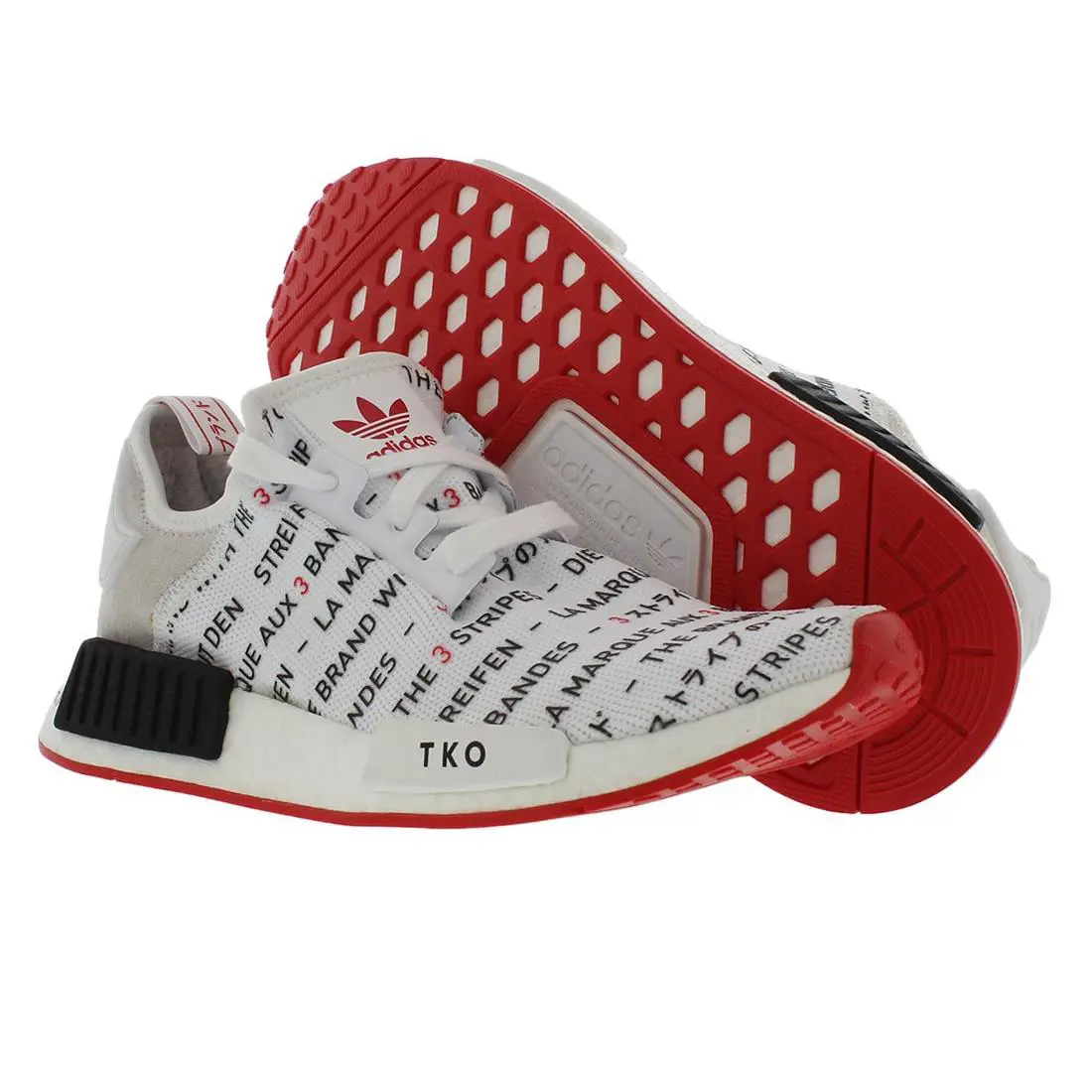 Adidas Originals Nmd_R1 J Boys Shoes Size 4 Color: White/black/red