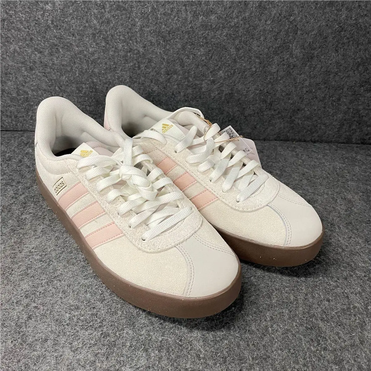 Adidas VL Court 3.0 Shoes Women`s Size 9.5 Off White Wonder Quartz