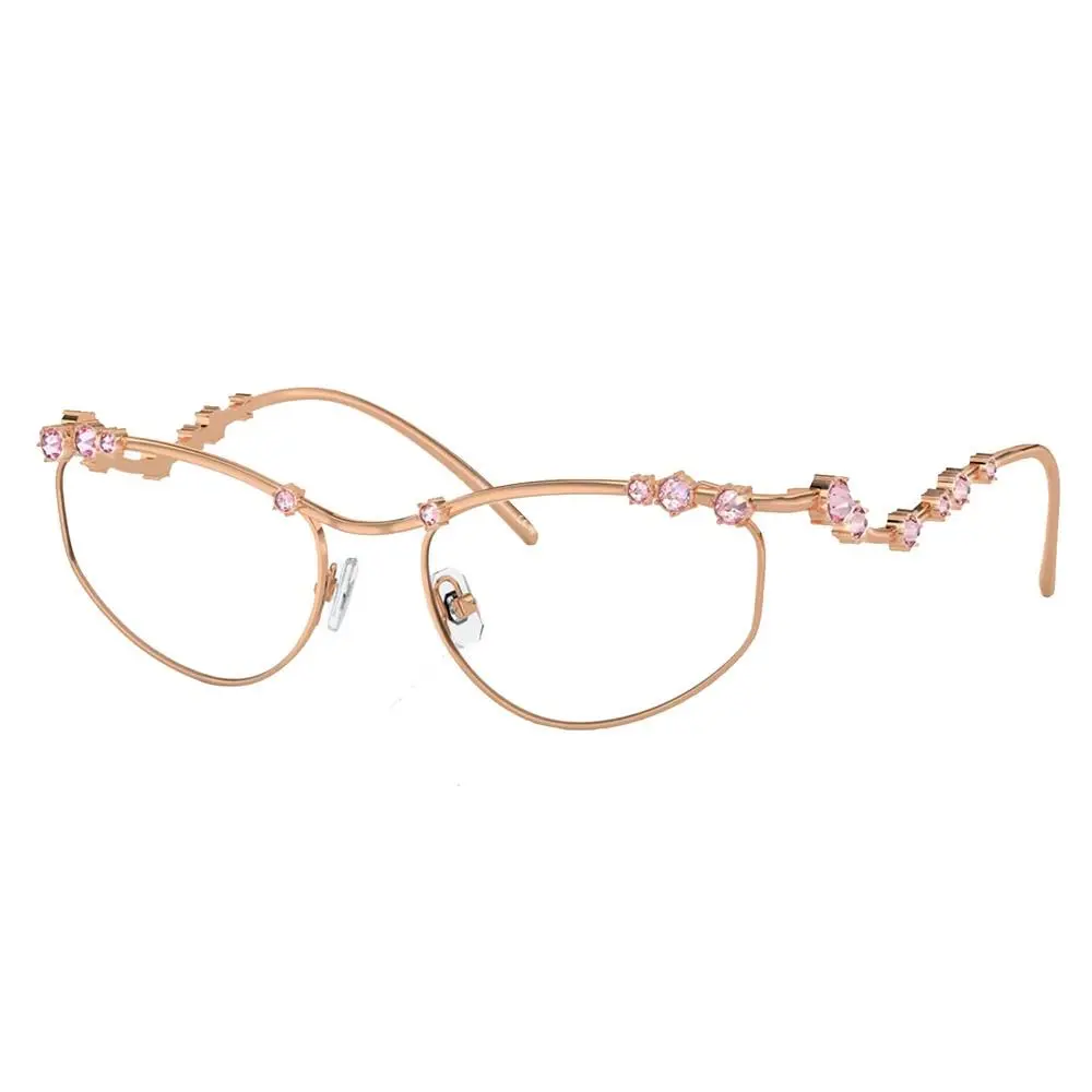 SK 1015 4014 Rose Gold Metal Irregular Eyeglasses 55mm by Swarovski
